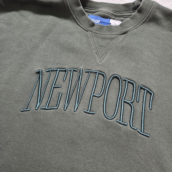NEWPORT Olive Crewneck Sweatshirt - Classic Logo Pullover - Picture 2 of 6
